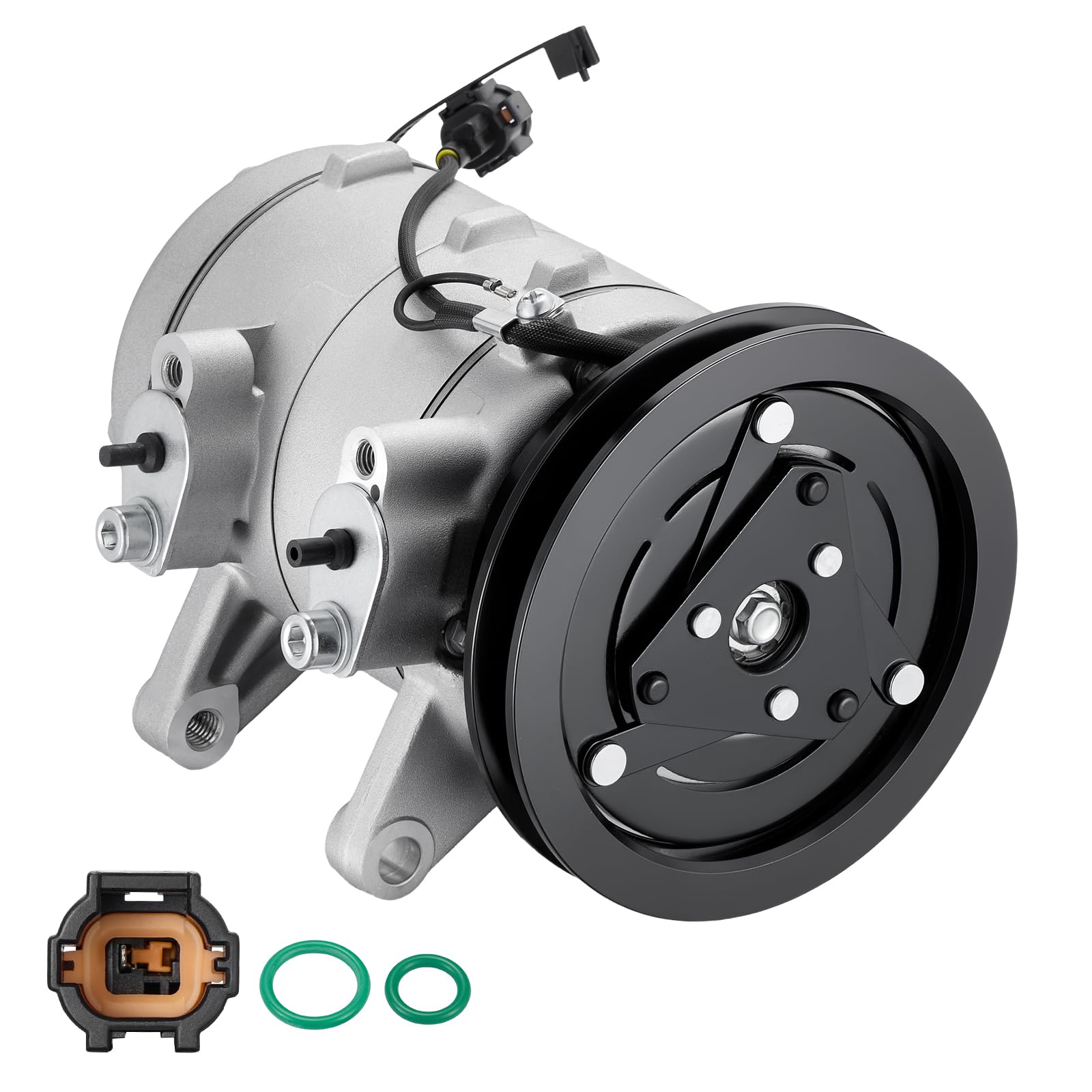 BDFHYK 68455 Air Conditioning AC Compressor with Clutch Compatible with Nissan Frontier 1998-2004, Xterra 2000 2001 2002 2003 2004, 2.4L l4, Gas, Replaces 143138, 143137, 252367