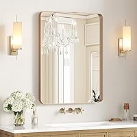 Vista 26 de USHOWER - Juego de 2 espejos negros para baño sobre lavabo de 56 x 76 cm, espejo rectangular de marco metálico, espejo de tocador moderno