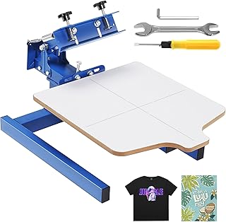 VEVOR Screen Printer 1 Color 1 Station Silk Screen Printing Kit 55x45cm T-Shirt Screen Printing Machine Screenprint Press (1 Color 1 Station)