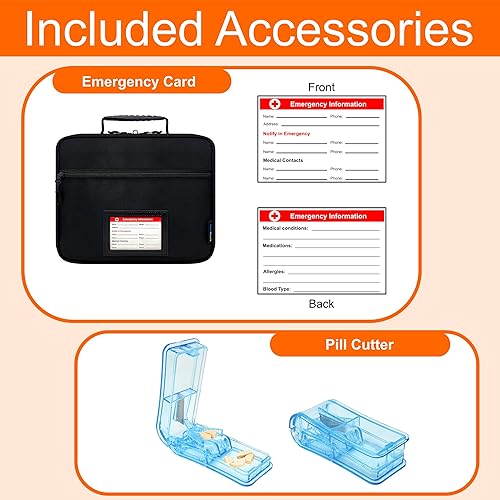 Miniatura 4 de StarPlus2 Select Large Pill Bottle Organizer with Pill Cutter, Medicine Bag, Case, Carrier for Medications, Vitamins, and Medical Supplies with