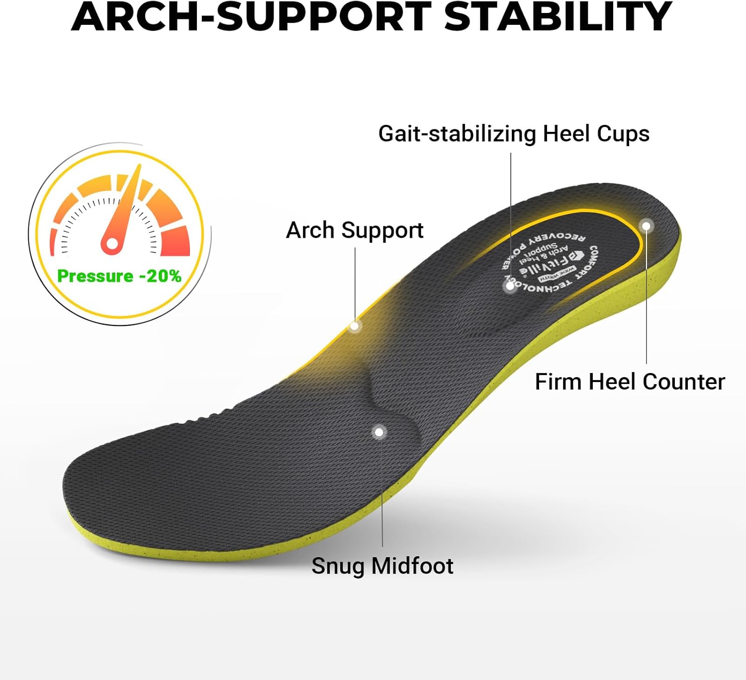 FitVille Men's Wide Golf Shoes with Replaceable Spikes, Arch Support & High-Rebound Cushioning for Long-Distance Walking - Image 4