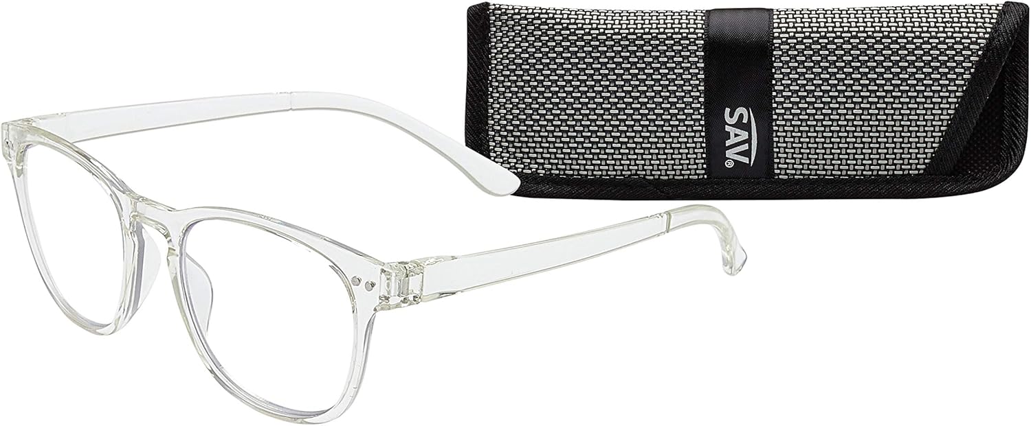 SAV Flex 3 Unisex Readers E5045 - Feather-Light, Ultra-Flexible Material, Scratch-Resistant AR-Coated Lenses for Men & Women Clear 2