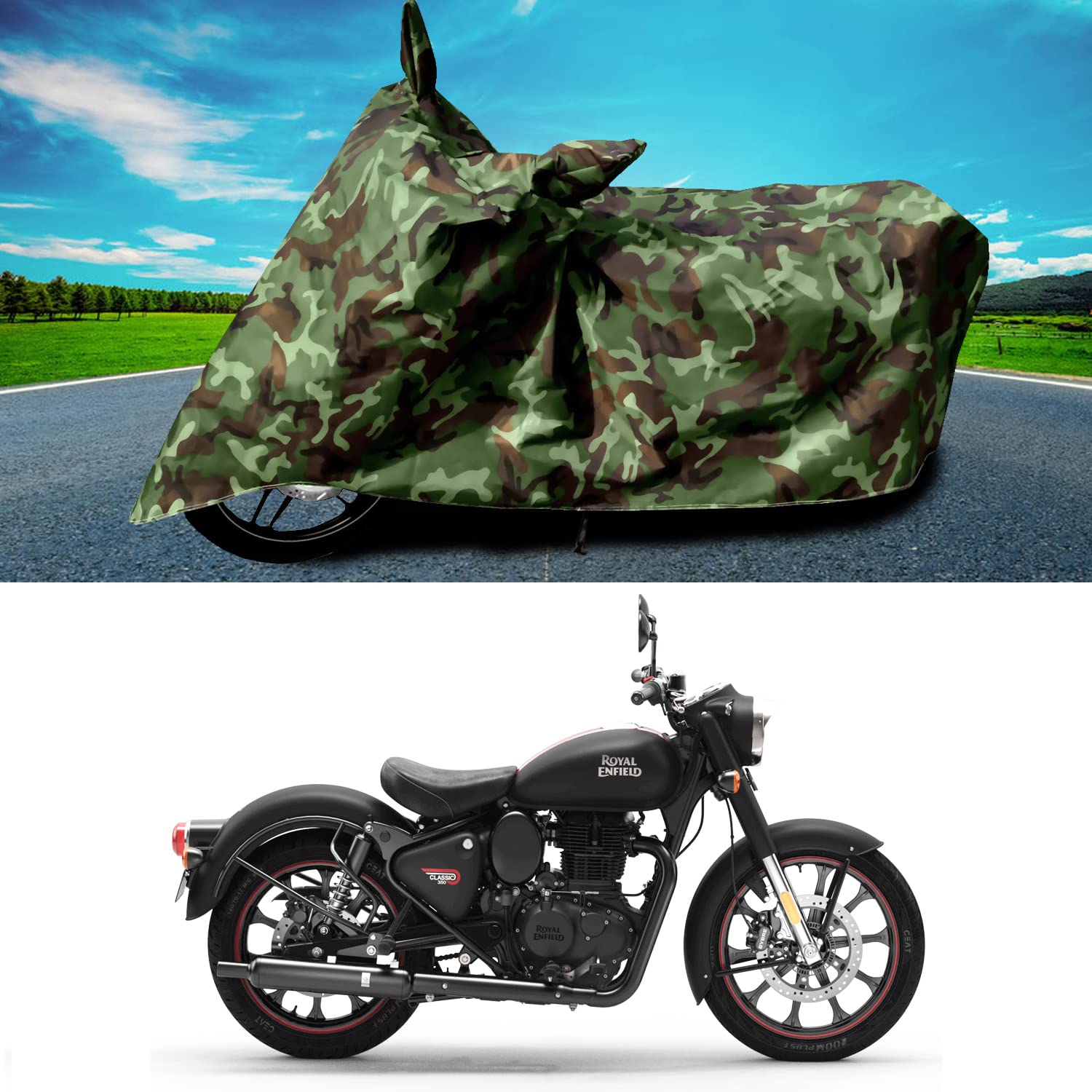 KANUSHI Industries® Water Resistant Bike Cover for Royal Enfield Classic 350 UV Protection & Dustproof Bike Body Cover(BIKE-COVER-GREEN-JUNGLE-11-B) (B0B4PCBRV1) Amazon Price History, Amazon Price Tracker