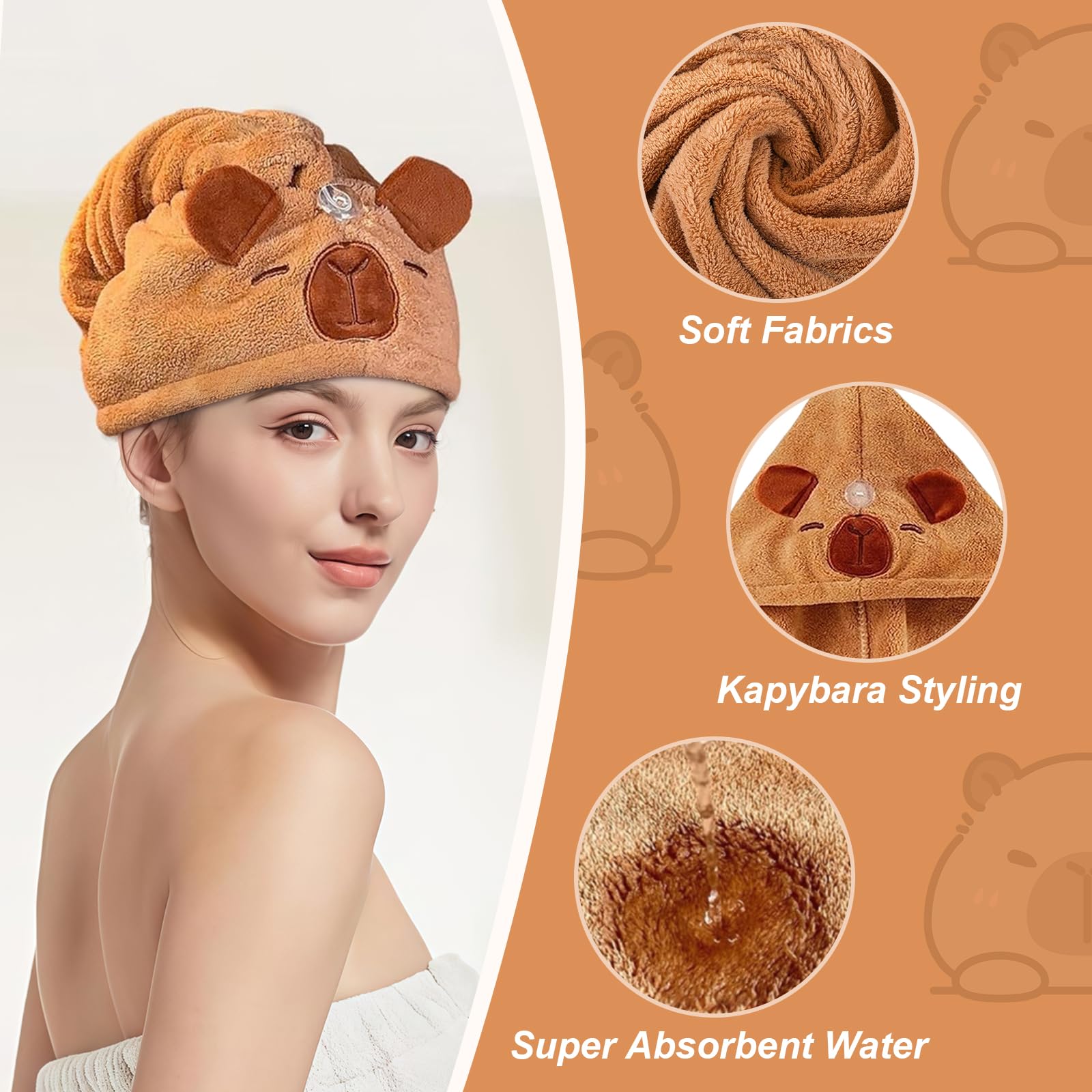 FloralGrace Capybara Serviette En Microfibre Séchage Rapide