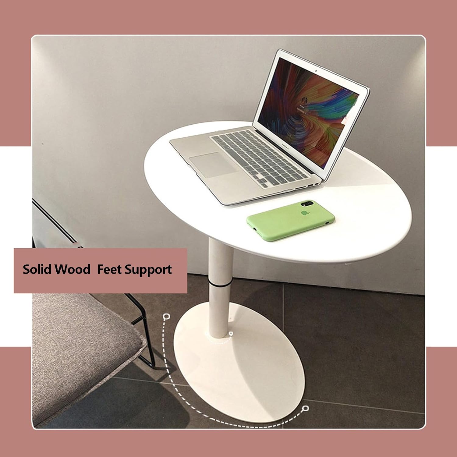 Standing Desk Adjustable Height, Corner Standing Desk for Small Space, Round Side Table Coffee Table for Home Office, C Shaped Overbed End Table Computer Carts & Machine Stands