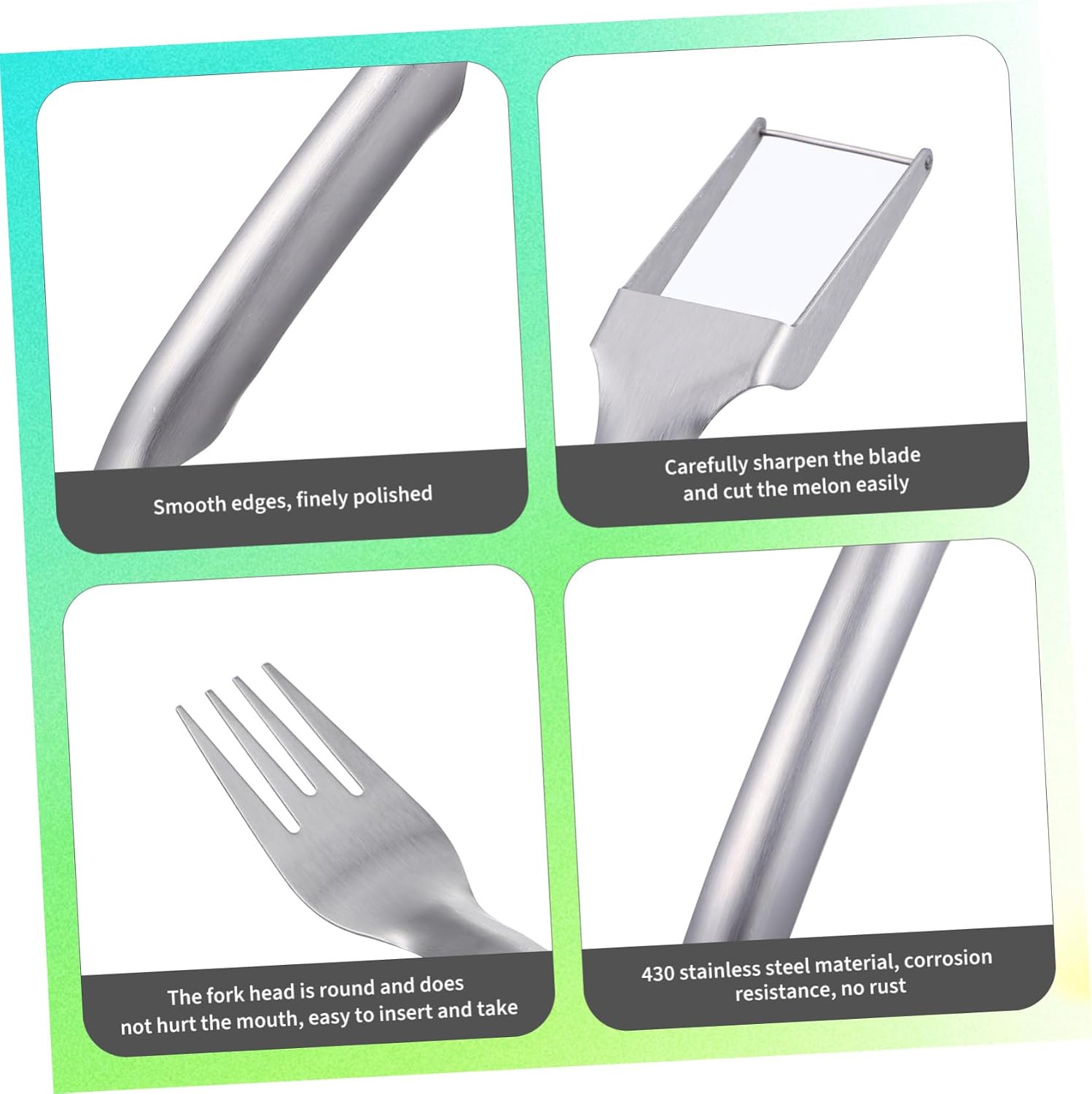 Stainless Steel Watermelon Fork Cutter and Fruit Slicer Tool