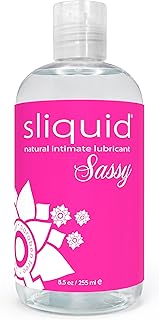 Sliquid Sassy Water-Based Lube - Thick, Long-Lasting Gel, Natural Lube for Women/Men/Couples, Unscented, 8.5 Fl Oz