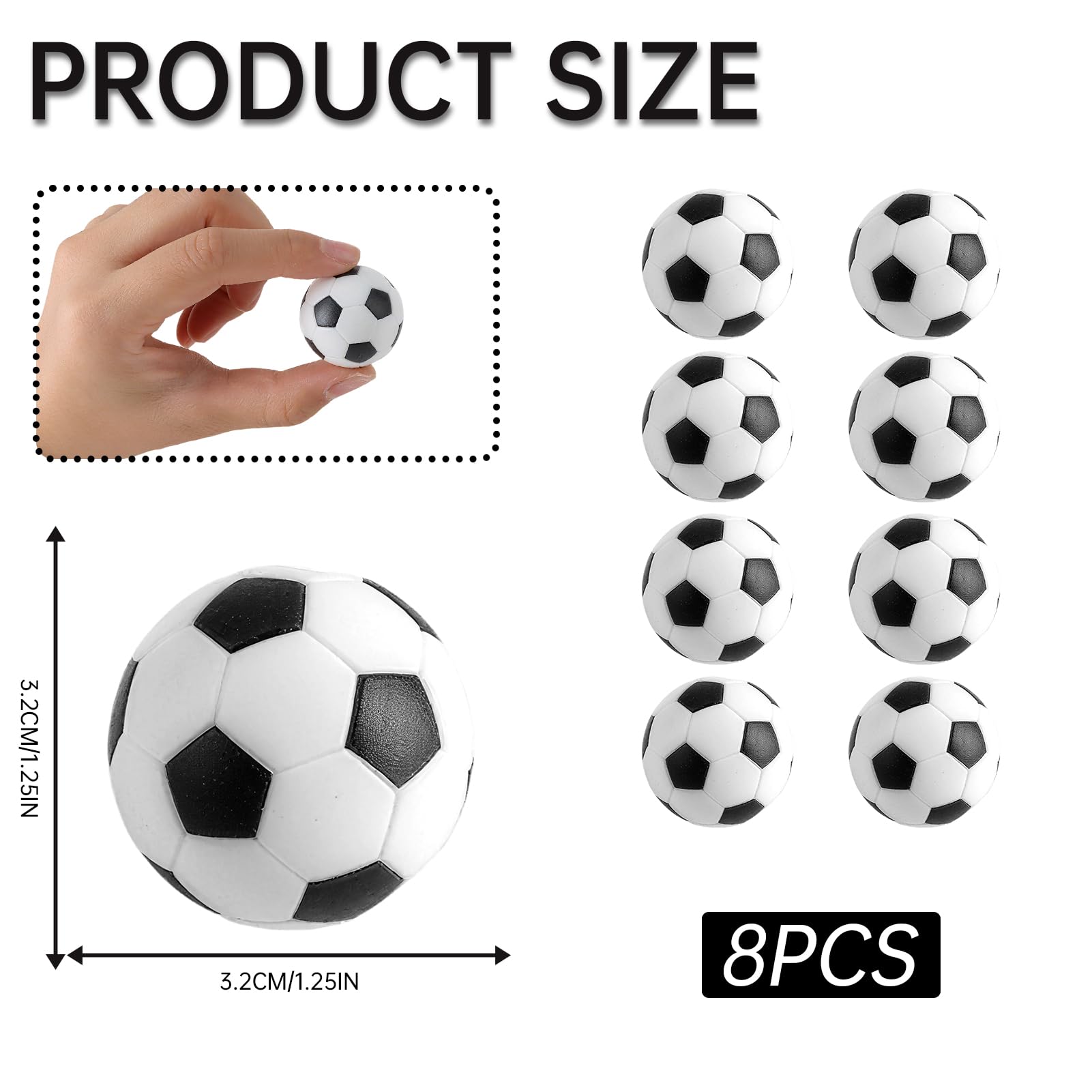 Jeu Baby Foot Balles 10 Pièces Lot De 10 Balles De Baby-foot - Mini Balles De Football En Plastique - Rechange Table Balle Jeu Bureau Baby-foot 2.5cm