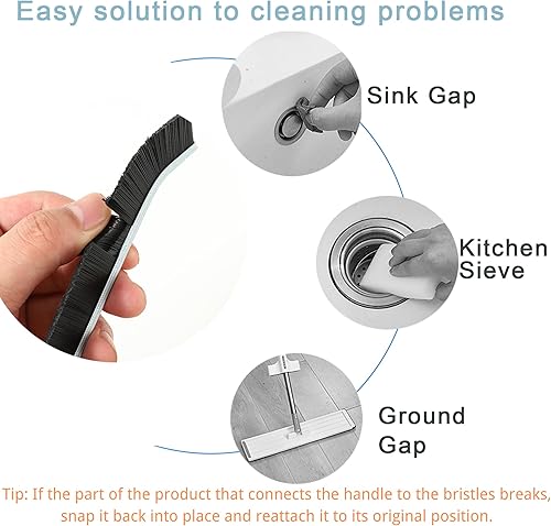 Miniatura 10 de Cepillo de limpieza de hendiduras, 3 piezas, cepillo de lechada para hendiduras, nueva herramienta multifuncional para limpieza de esquinas, cepillo