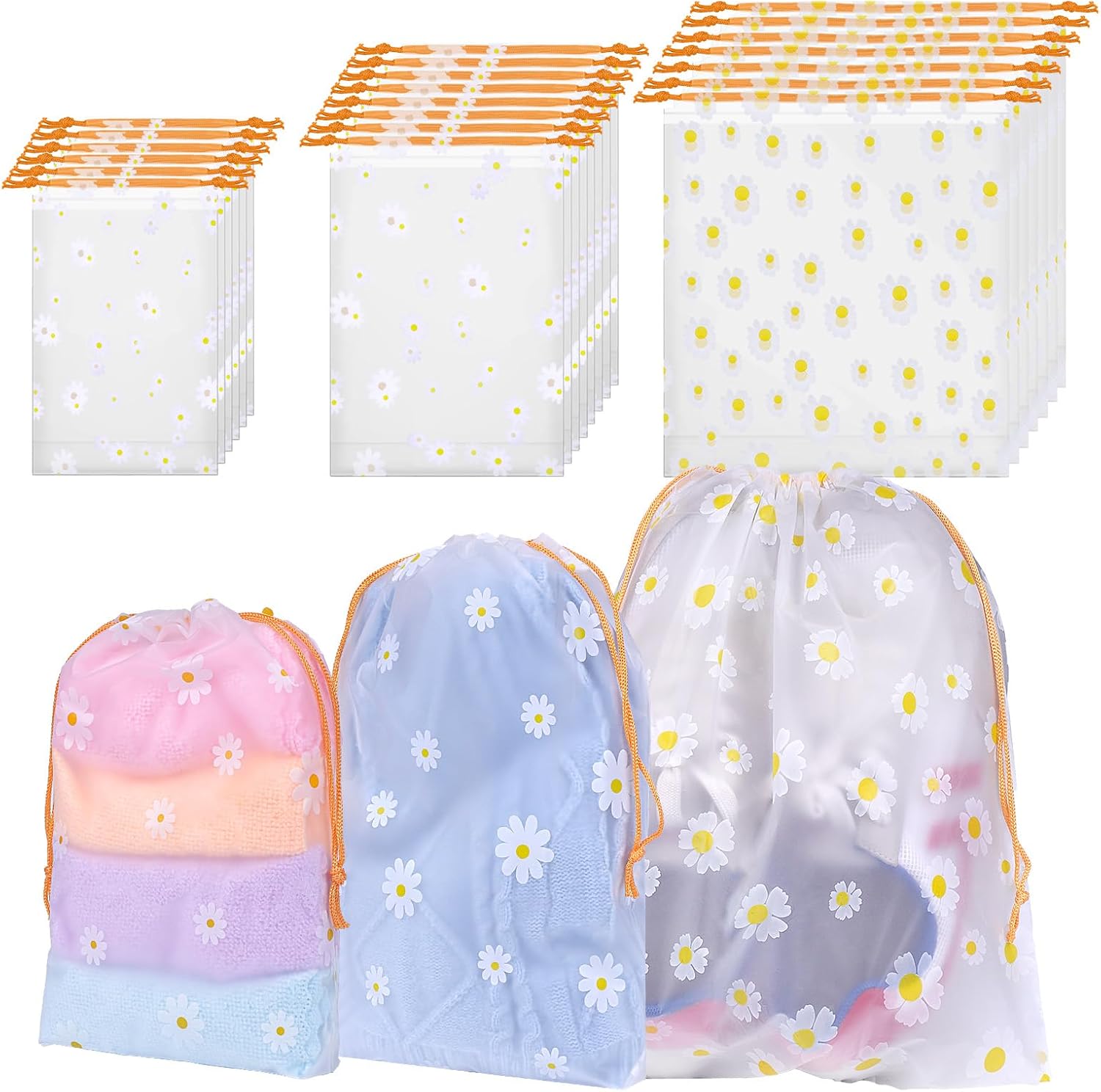 21 PCS Travel Shoe Bags for Packing, Shoe Storage Bags with Drawstring Multifunctional Shoe Bags for Travel Waterproof Clear Drawstring Storage Bag for Toy Shoes Toiletries Clothes Socks Underwear