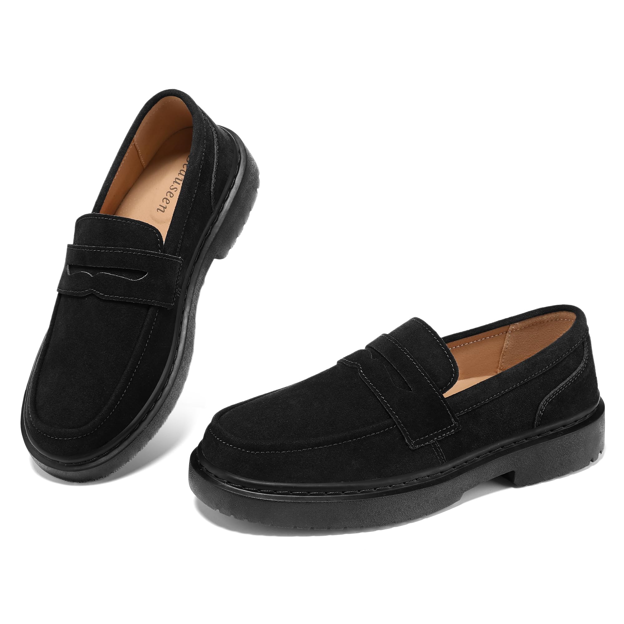 Women's Suede Penny Loafers Casual Lightweight Slip On - Comfortable Walking Shoes,Chic Flat for Work & Travel-image-22