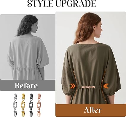 4 Pieces Vintage Dress Clips Retro Shirts Mitten Sweater Shawl Cardigan clothing Cinch Clips for Women & Girls