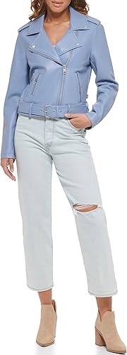 Vista 2 de Levi's Chaqueta de moto de piel sintética con cinturón para mujer (talla regular y grande)