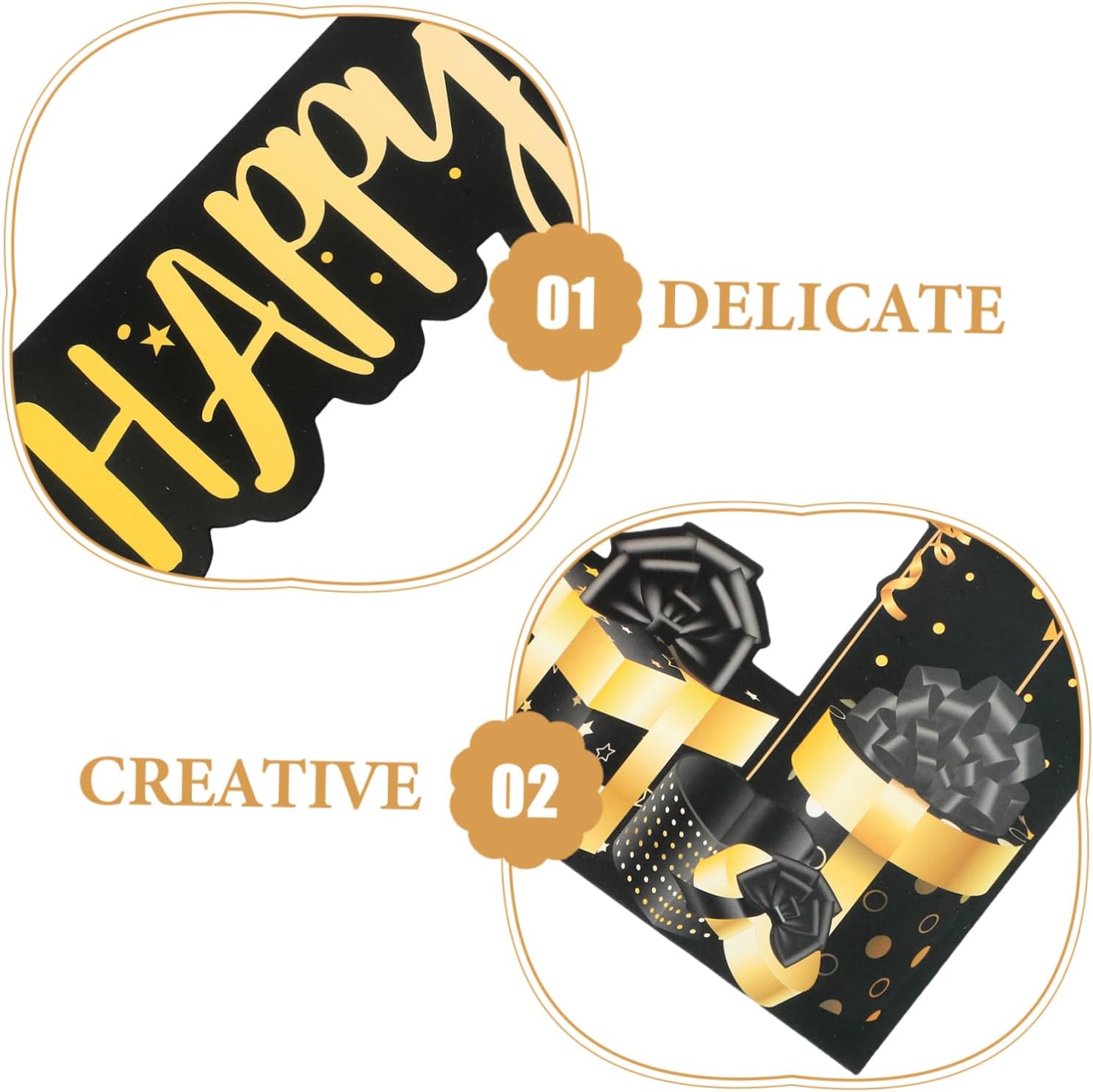 SHOWERORO Year Photo Booth Frame Black Gold Themed Selfie Picture Frame Versatile Party Props for Year Eve Celebrations for Holiday Photography and Festive Events