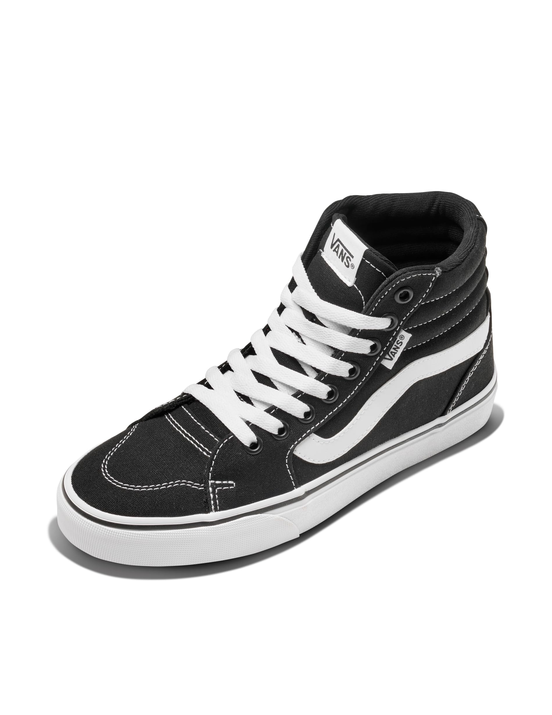 Vans Women's Filmore Hi Shoe | High Top Sneakers for Fashion & Casual Everyday Wear, (Canvas) Black/White, 11