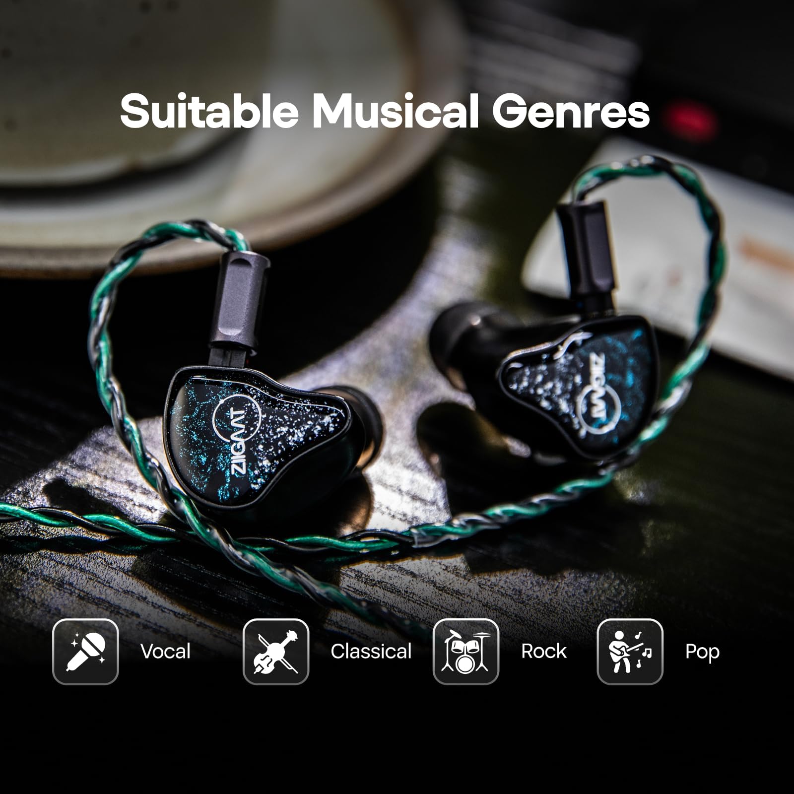 Linsoul ZiiGaat x Hangout. Audio : Odyssey 2 Moniteur Intra-auriculaire,1DD + 3BA Hybrid HiFi écouteurs filaires,Neutre avec réglage des Basses,avec câble OCC pour Les Musiciens et Les ingénieurs
