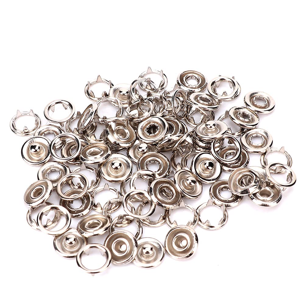 50Pcs Snap Buttons, Durable Metal Prong Hollow Press Studs for Secure Closure on Baby Rompers Shirts Bibs and Infant Clothes