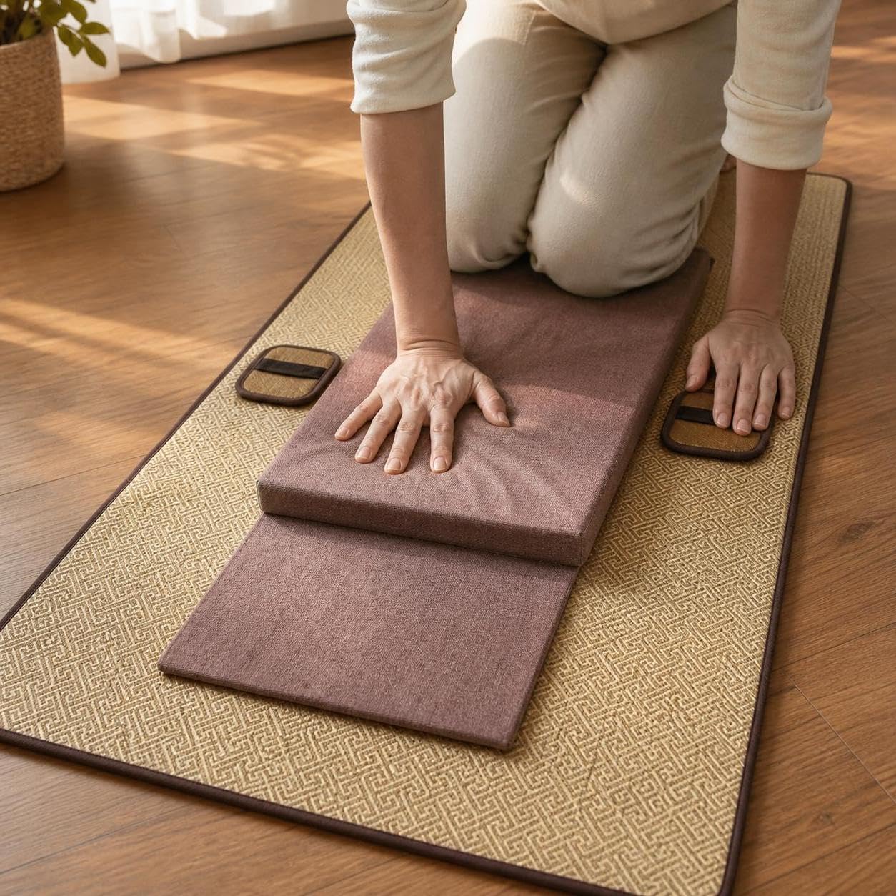 Set per Meditazione Tappetino e Cuscino, Vegetale, per il