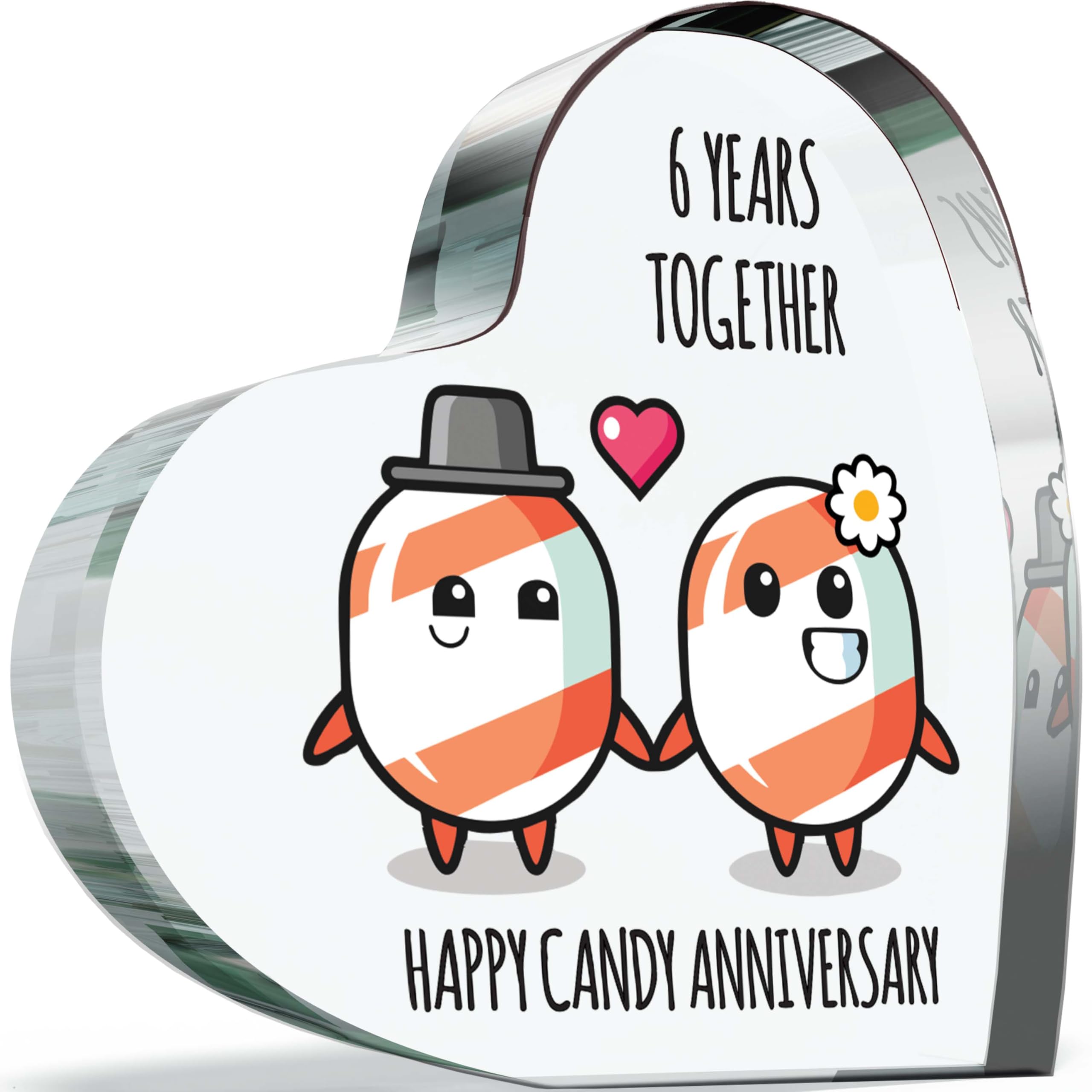 6th Anniversary Plaque Gifts for Wife Husband, Happy Candy Anniversary
