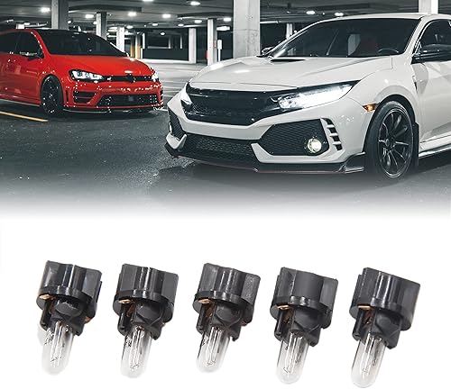 Miniatura 2 de uxcell 5pcs DC 12V T5-V2 ámbar tablero indicador luz de señal para coche interno