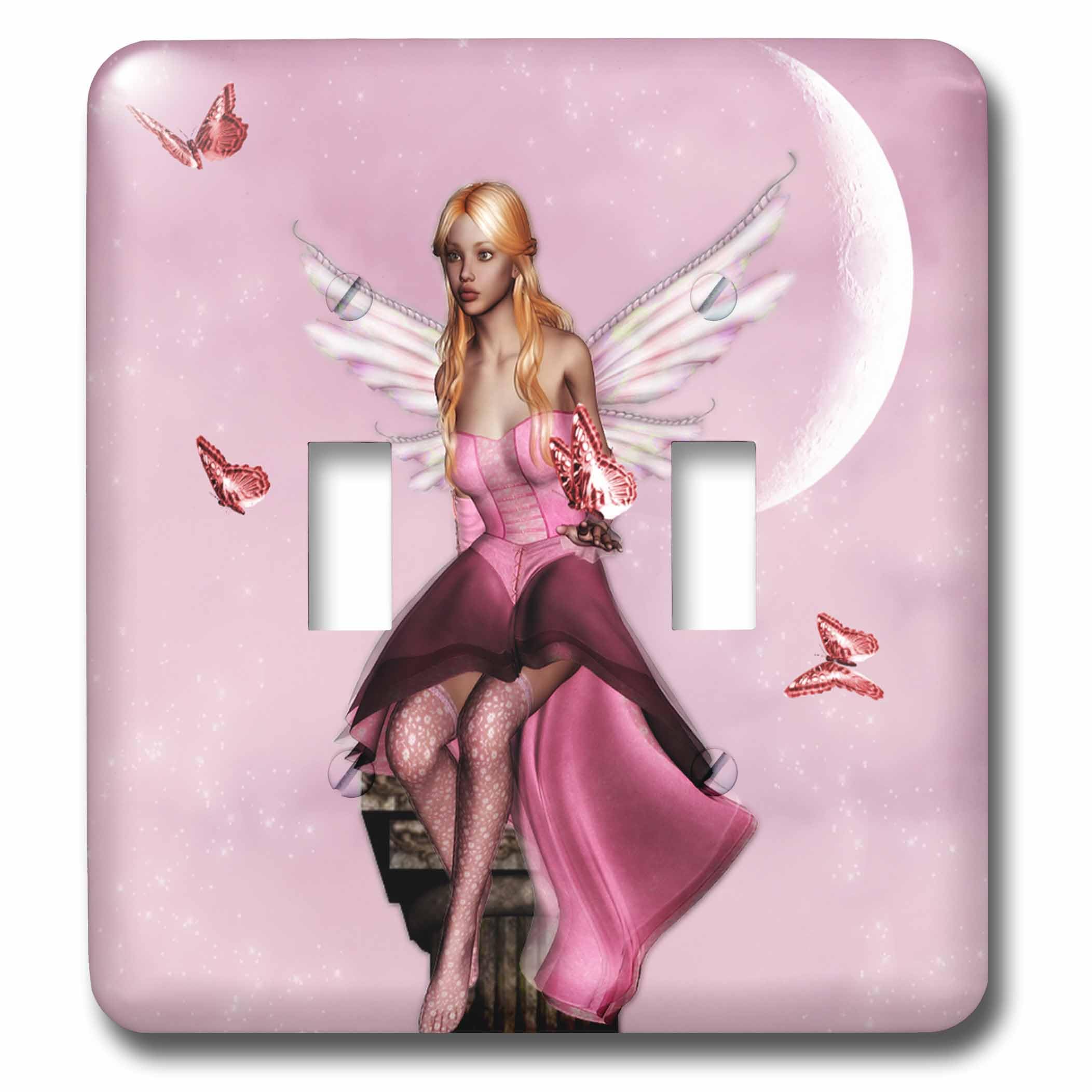 Interrupteur à baïonnette 3dRose design fée rose lune multicolore