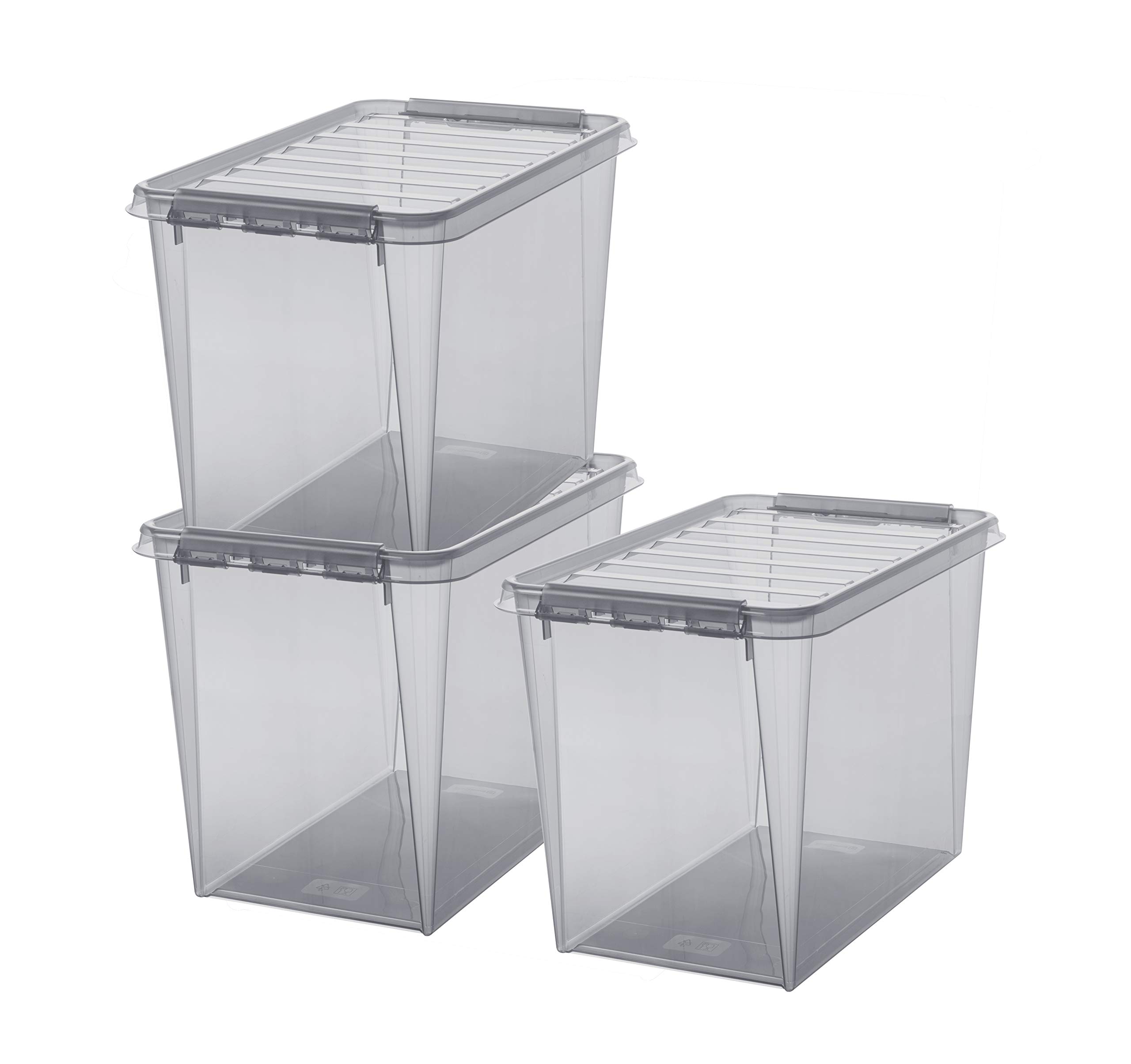 SmartStore - Colour 65 - Set of 3 Storage Boxes - Grey - 59 x 39 x 43 cm - 61l