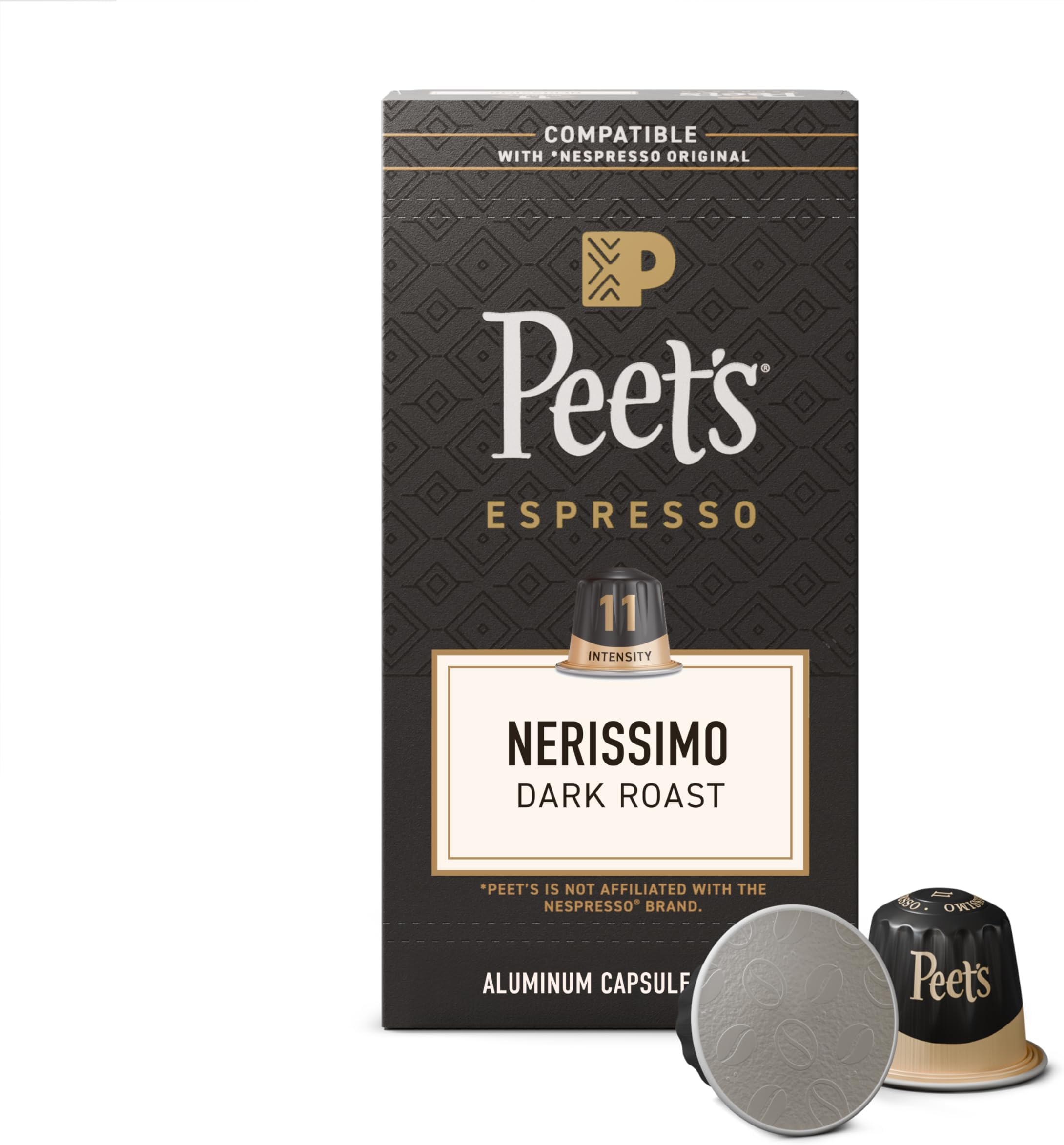 Dark Roast Espresso Capsules, Compatible with Nespresso Original Machine, 100% Arabica Coffee - Nerissimo Intensity 11, 10 Count (1 Box of 10 Espresso Capsules)