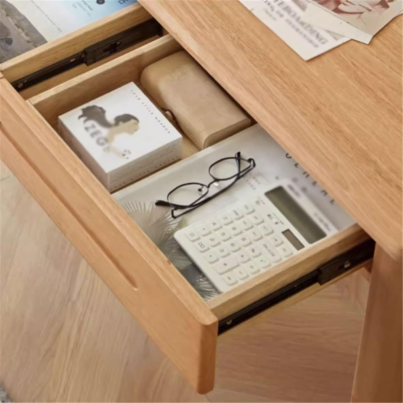 Organizer da scrivania in legno con cassetti, porta cancelleria portatile per ufficio e studio, elegante accessorio da scrivania per casa e ufficio, ideale per studenti e professionisti