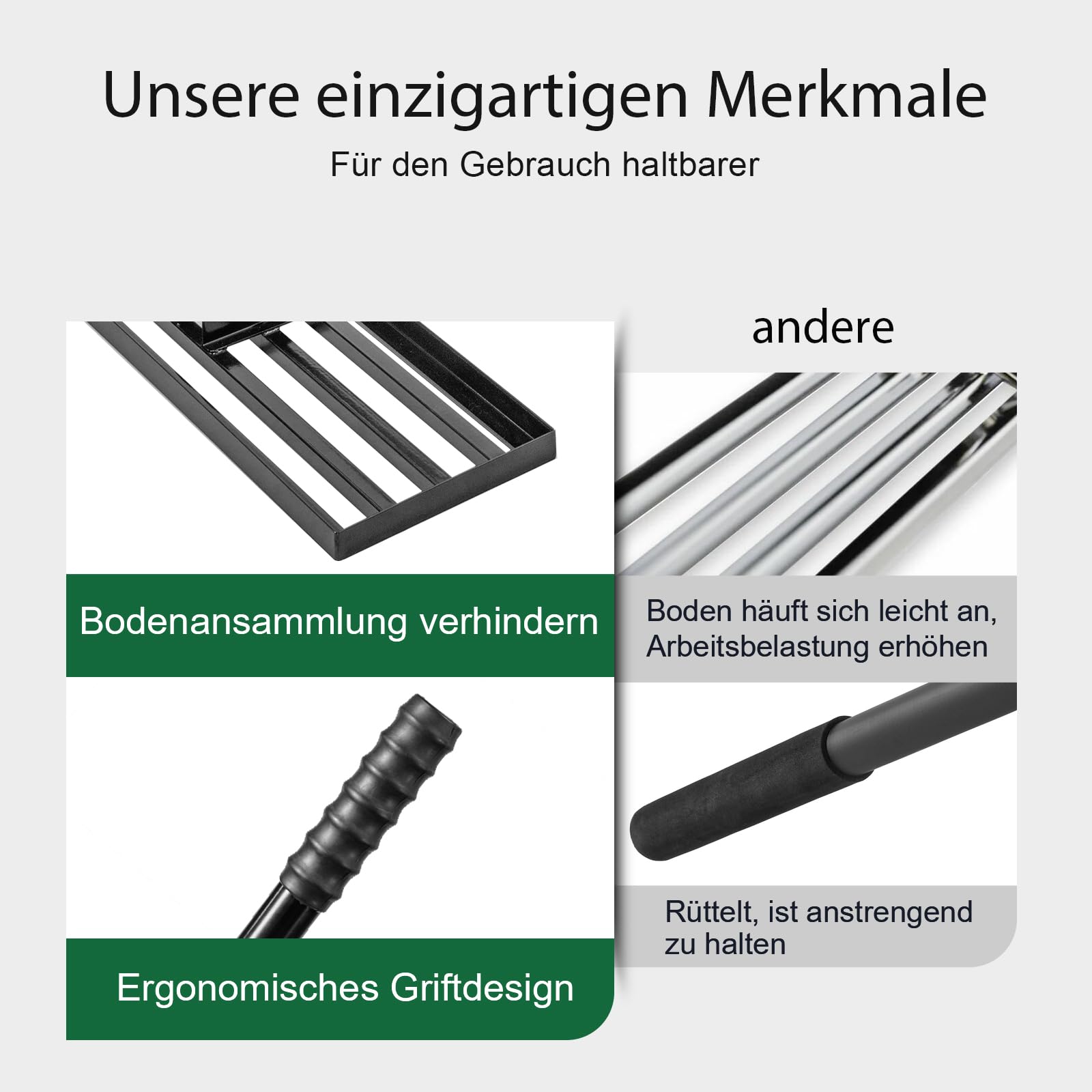 Lawn Levelling Rake 76 x 25 x 229cm, Rasenrechen Garden Grass Squeegee Sand Rakel Tool Scarifier with Long Handle Metal Rasen RechenRakel for Yard, Golf Course (76*25*229cm Black)