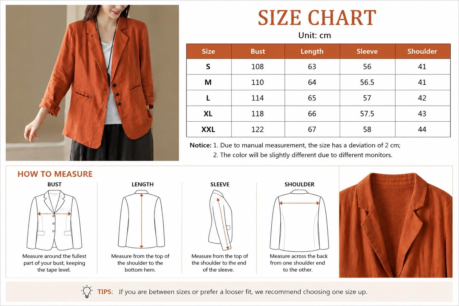 Elegante Blazer Mujer - Blazers De Algodón Y Lino para Mujer Chaquetas De Manga Larga con Botones Y Bolsillo Ropa De Abrigo Informal Chaqueta Ligera con Solapa De Muesca para Mujer Trajes De Oficin