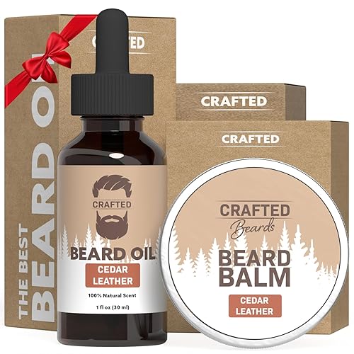Aceite para barba y bálsamo para barba, más suave, suave e hidratada, kit de cuidado de la barba para hombres, regalo para hombres, relleno de