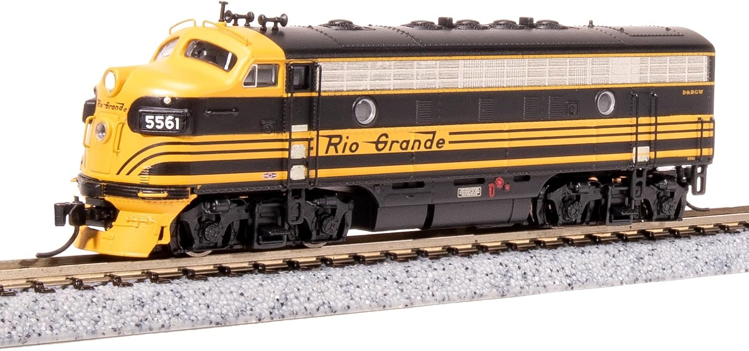 Broadway Limited 7754 EMD F7 AB, DRGW 5561/5562, Black 3-Stripe, A-Unit Paragon4 Sound/DC/DCC, Unpowered B, N Scale