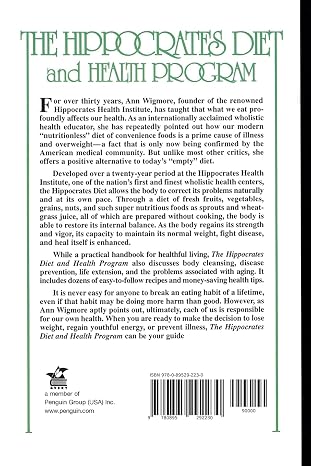 The Hippocrates Diet and Health Program: A Natural Diet and Health Program for Weight Control, Disease Prevention, and