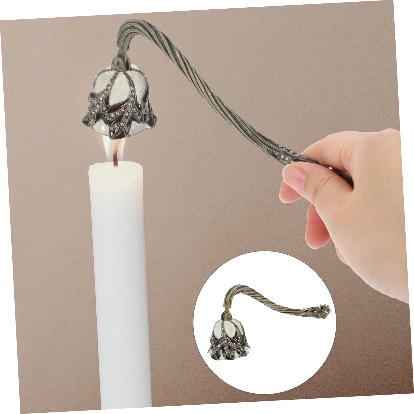 STOBAZA Retro Candle Extinguisher Candle Flame Snuffer Candle Extinguisher Tool Candle Extinguisher for Home Metal Wick Snuffer Wick Flame Snuffer Flame Snuffer Tool Candle Snuffer Unique