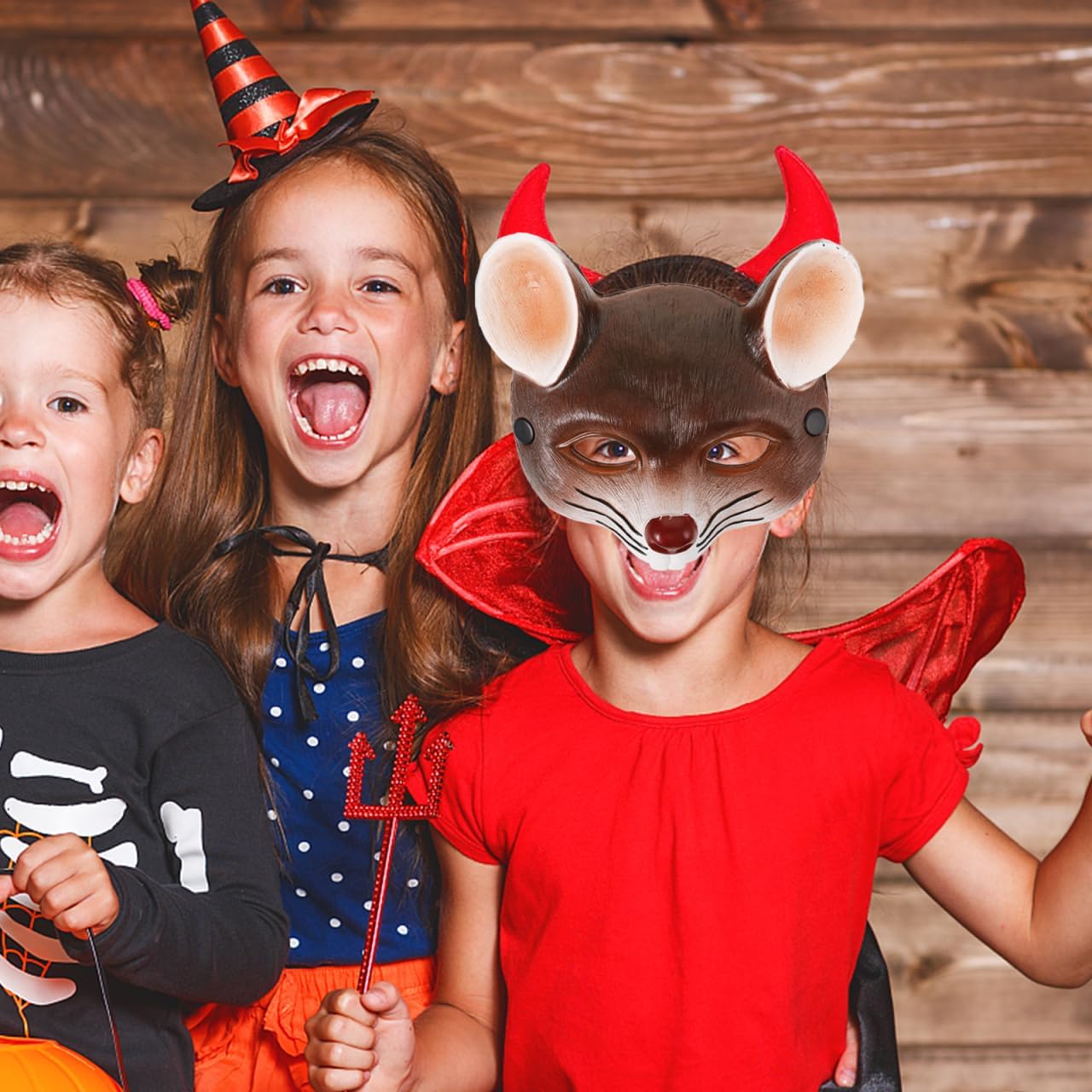 Gadpiparty Rat Head Masks Animal Half Face Masks 3D Mouse Mask Halloween Mask for Kids Adults Halloween Easter Costume Party - Image 9