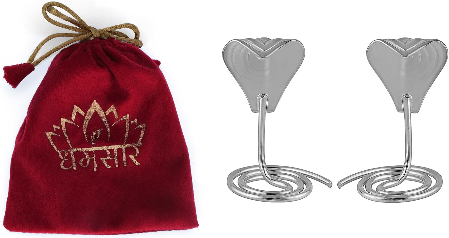 Dharmsaar Pure Silver Nag Nagin Joda – Small Size 3cm Chandi Naag Nagin Pair for Kaal Sarp Dosh & Vastu | Silver Nag Nagin Joda for Bhumi Pujan