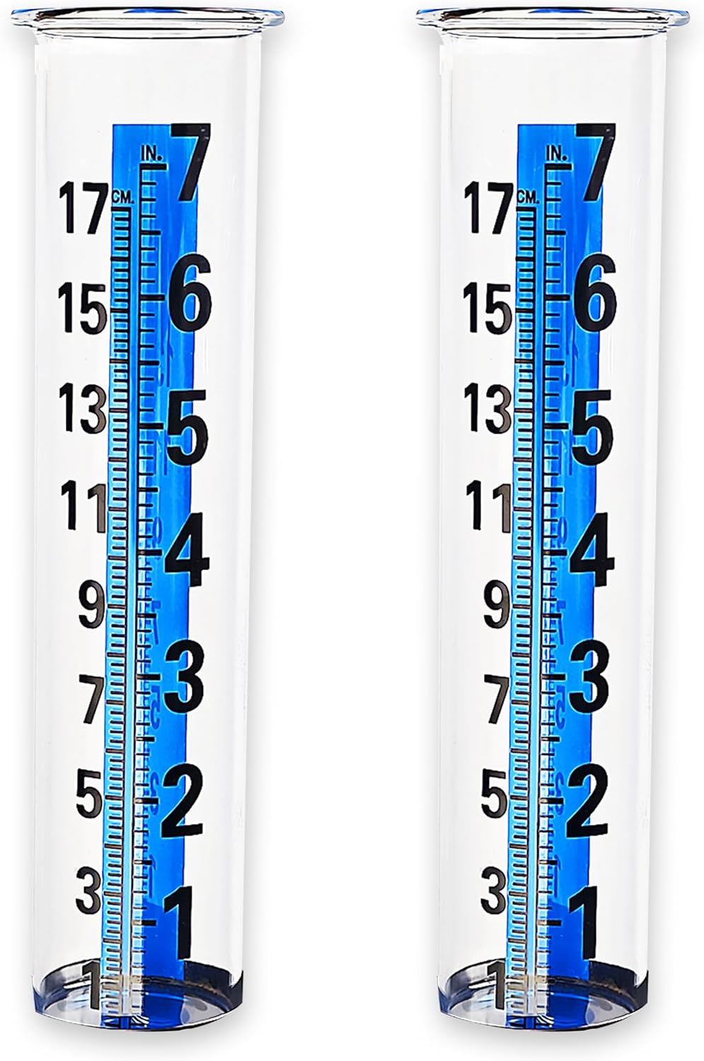 JOYBEE 7" Capacity Glass Rain Gauge Replacement Tube for Outdoors Yard Garden(2 pcs)