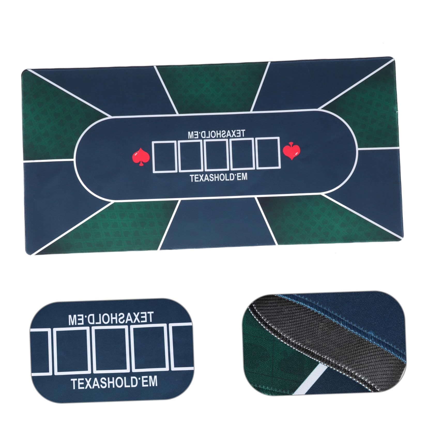 Tappeto da Gioco Carte Poker Rettangolare in Gomma | Copertura Tavolo per Carte, Motivo Stampato Classico, Effetto Antiscivolo e Fonoassorbente