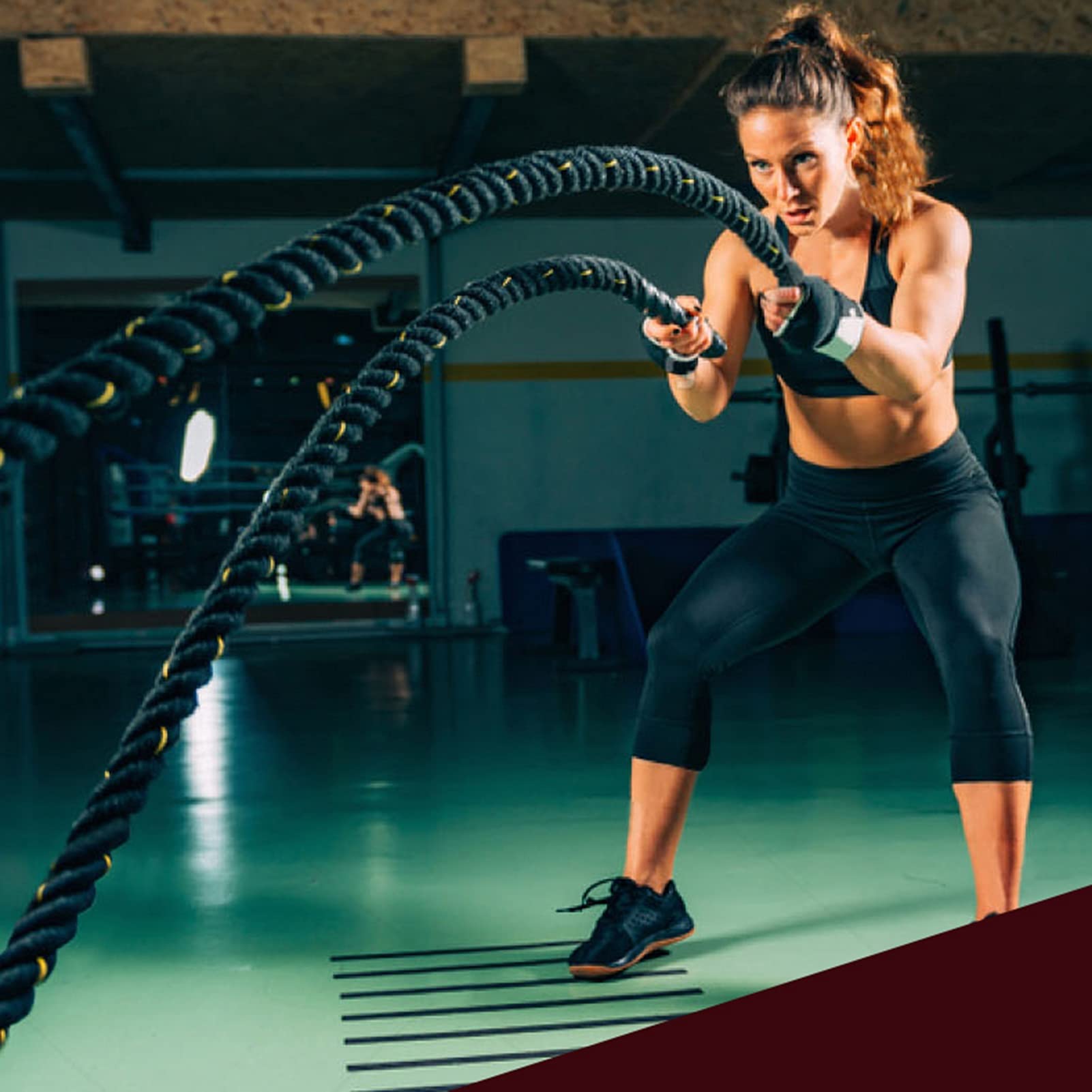 Battle Rope, 15m Übungsseil mit Schutzhülle und Ankerset, für Ganzkörpertraining Power Training Verbessern Sie Den Kraftaufbau Muskel (Size : 50mm)