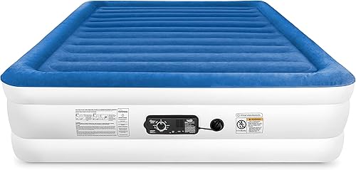 Miniatura 7 de SoundAsleep Productos SoundAsleep CloudNine Series Queen colchón de aire con tecnología de bomba inteligente dual parte superior azul y cuerpo beige