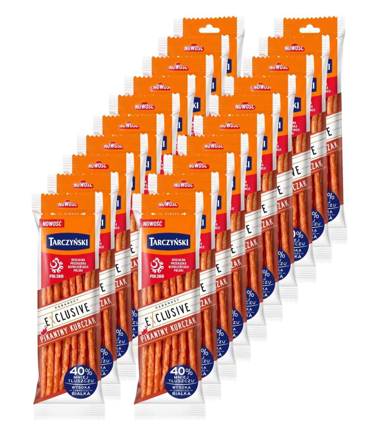 Tarczynski Kabanossi aus Hähnchen scharf 18x 90g - Cabanossi Wurst Snack