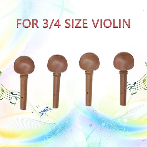 Miniatura 7 de CashBeat Juego de clavijas de afinación para violín de violín, madera de azufaifo, clavijas de afinación de madera de repuesto para violín de tamaño