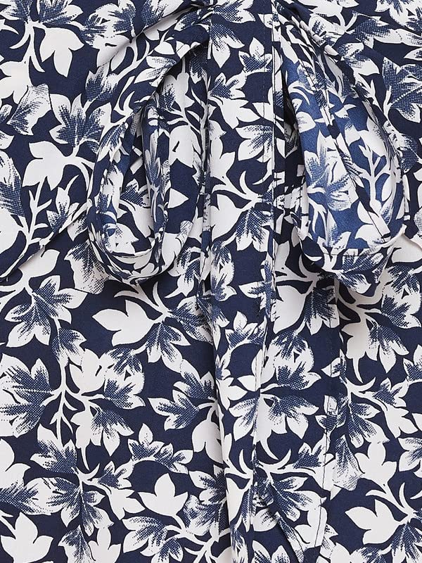 Image of Clovia Women's Crepe Pretty Florals Resort Wear Dress in Blue