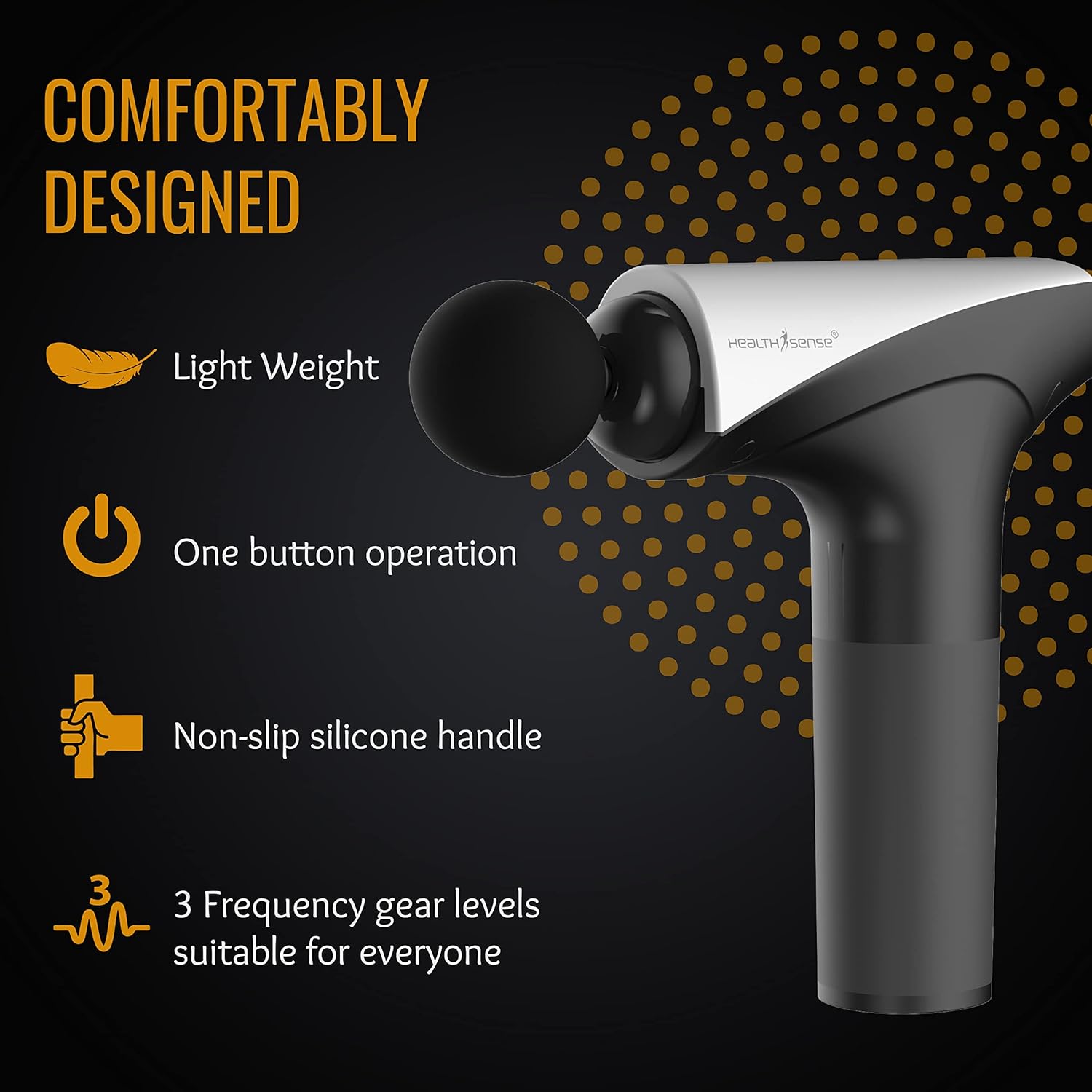 Healthsense Massage Gun Machine for Pain Relief | Deep Tissue Percussion Full Body Massager | 5 Massage Heads | High Torque Motor | Lightweight with Non-Slip Handle |1 Year Warranty – HM 280 Healthsense Massage Gun Machine for Pain Relief | Deep Tissue Percussion Full Body Massager | 5 Massage Heads | High Torque Motor | Lightweight with Non-Slip Handle |1 Year Warranty – HM 280