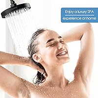 Vista 2 de High Pressure Rainfall Shower Head, 6 Inches Luxury Modern Showerhead with Perfect Adjustable Replacement, Removable Restrictor, Easy Installation