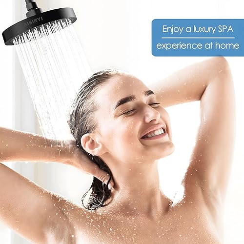 Miniatura 2 de High Pressure Rainfall Shower Head, 6 Inches Luxury Modern Showerhead with Perfect Adjustable Replacement, Removable Restrictor, Easy Installation