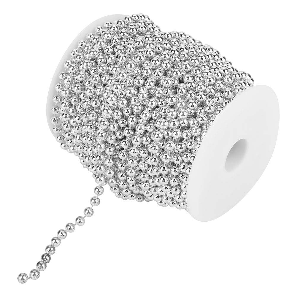 Yctze Pearl Wire Beads 25m Roll, Shiny Electroplating (SILVER) | ABS-Imitat, DIY-Hochzeitsdekoration, erhältlich in Silber, Gold