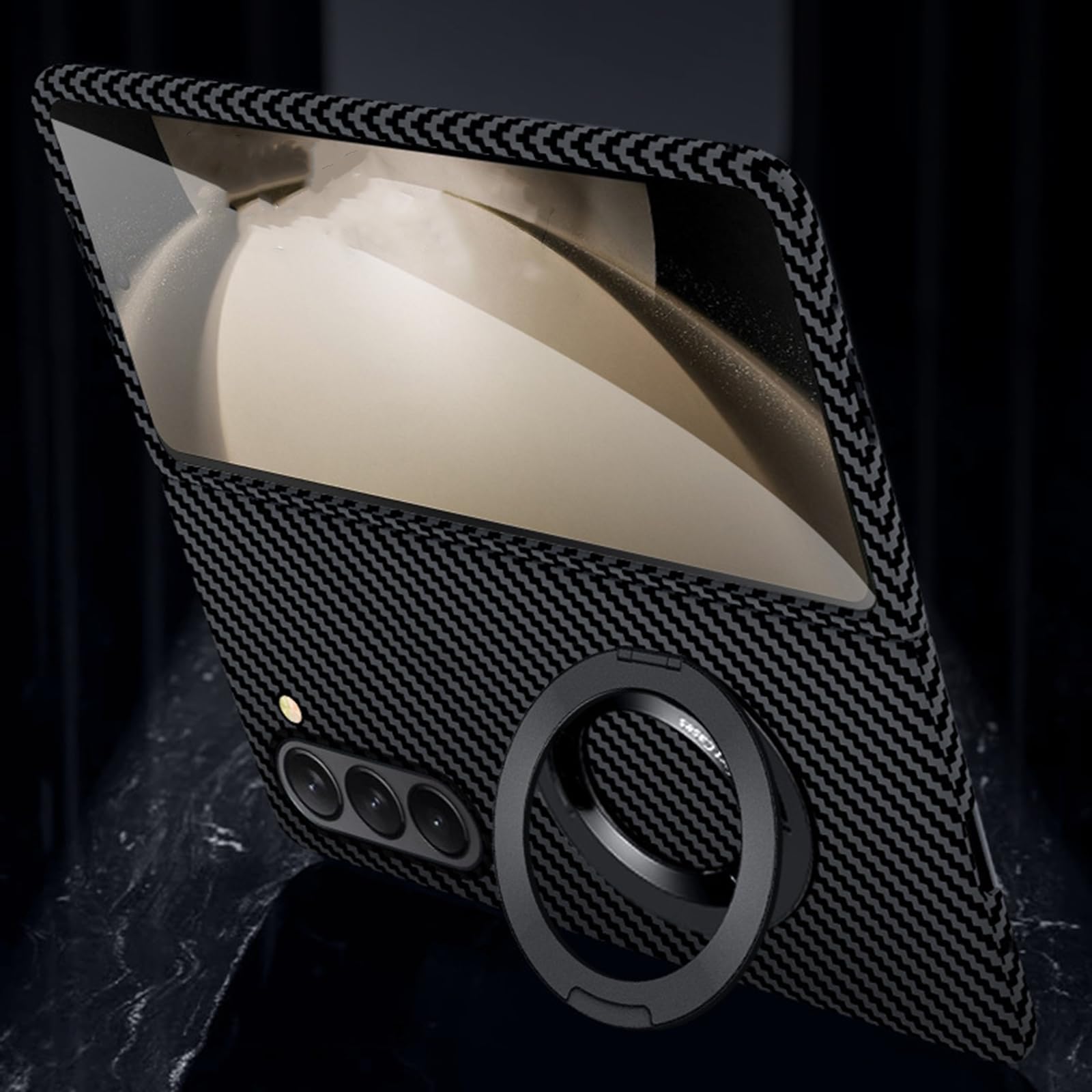 Magnetica Cover per Samsung Galaxy Z Fold 8 Ultra, Fibra Carbonio Modello