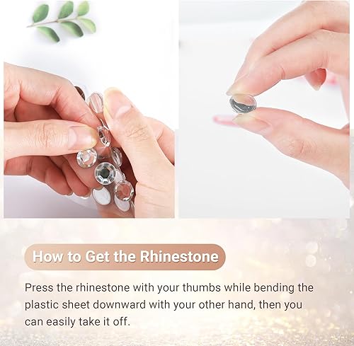 Miniatura 5 de 2042 calcomanías de diamantes de imitación, 7 tamaños, gemas brillantes con pinzas para cara, manualidades, arte de uñas, maquillaje, adornos de