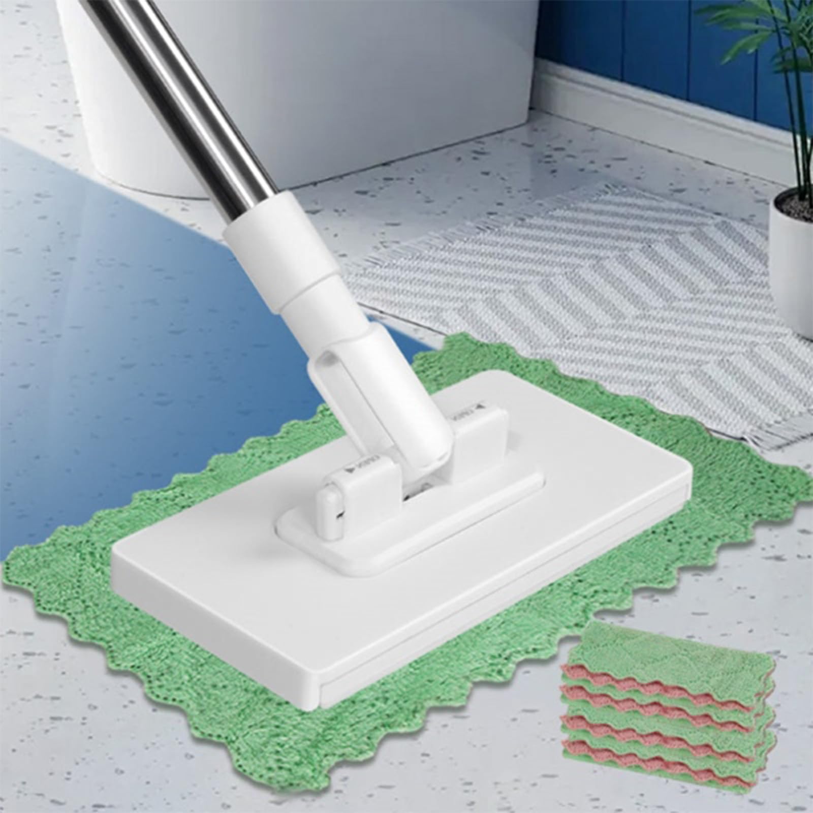 SWEEPI Mop per Pulizia Universale, Morsetto Rapido, 4 Panni Lavabili (2)
